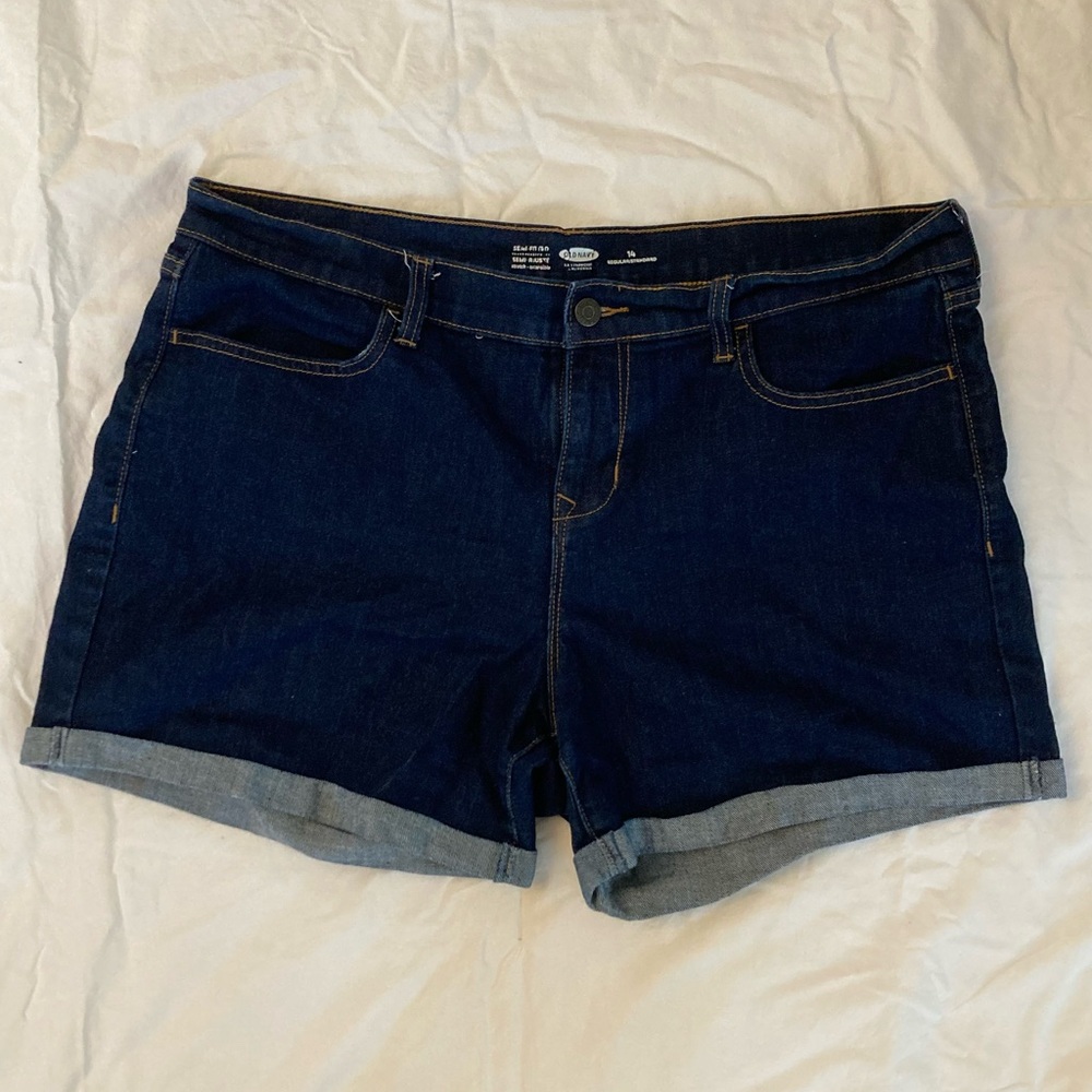Old Navy Dark Wash Jean Shorts Size 14